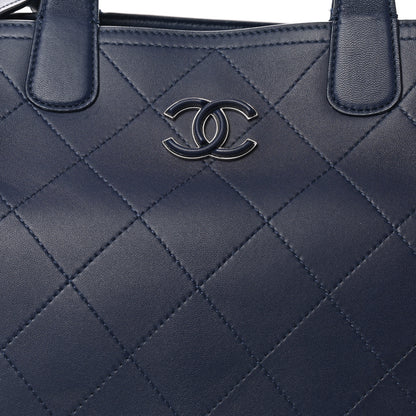 Chanel Calfskin Stitched Large Shopping Tote Dark Navy 8 of 11
