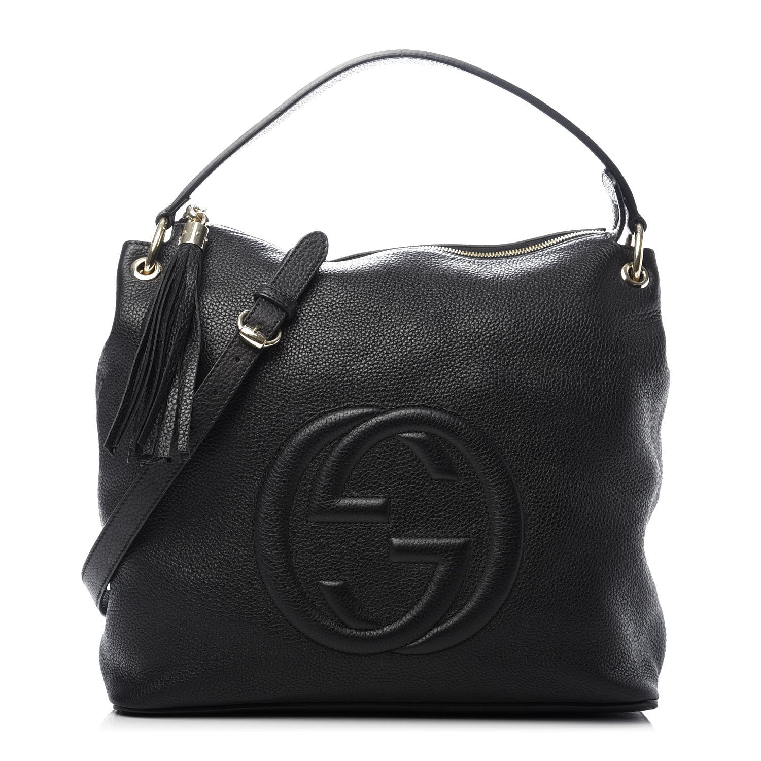 Gucci Pebbled Calfskin Large Soho Hobo Black 1 of 9
