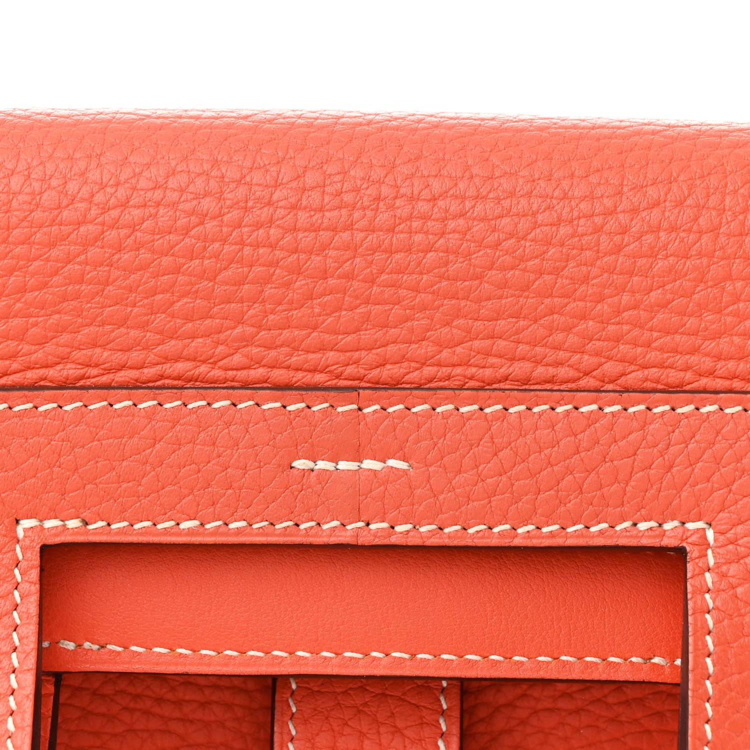 Hermes Taurillon Clemence Halzan 31 GM Orange 8 of 15