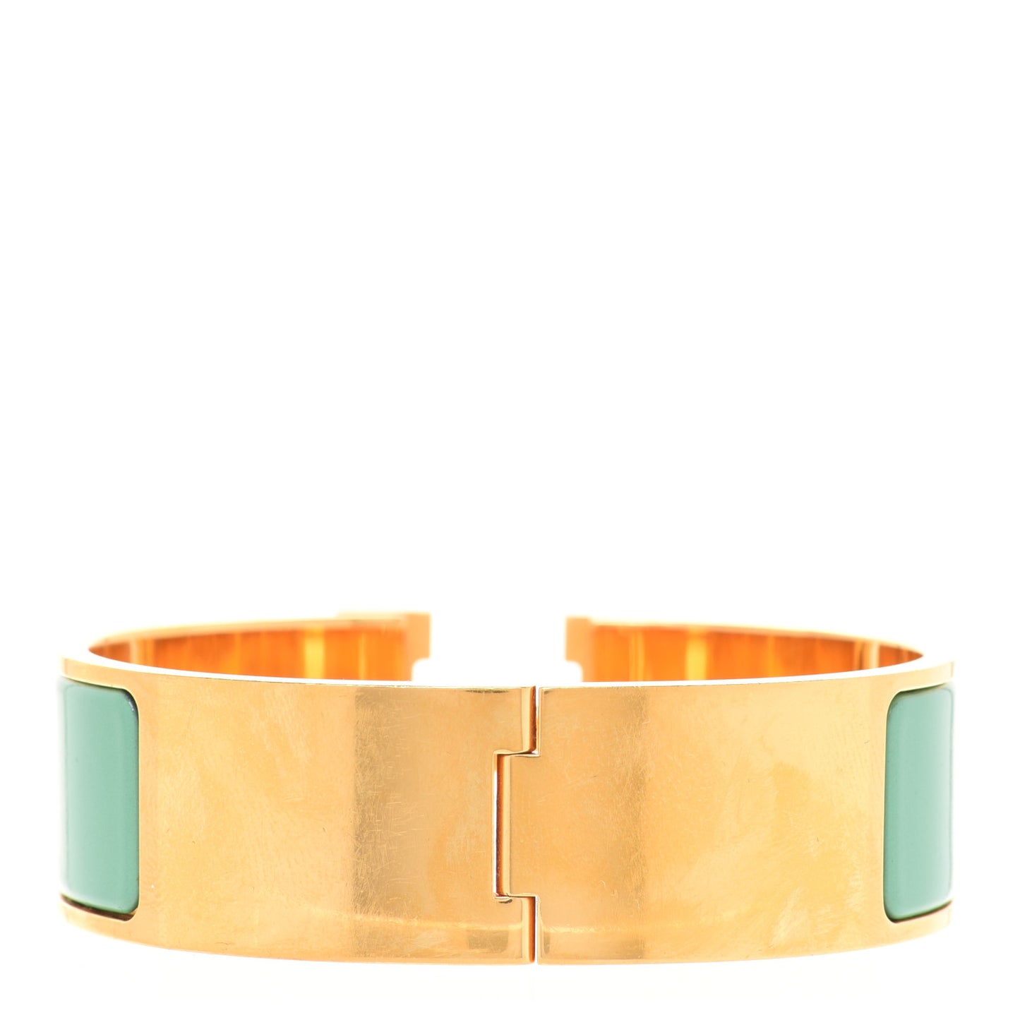 Enamel Wide Clic Clac H Bracelet GM Vert Aqua