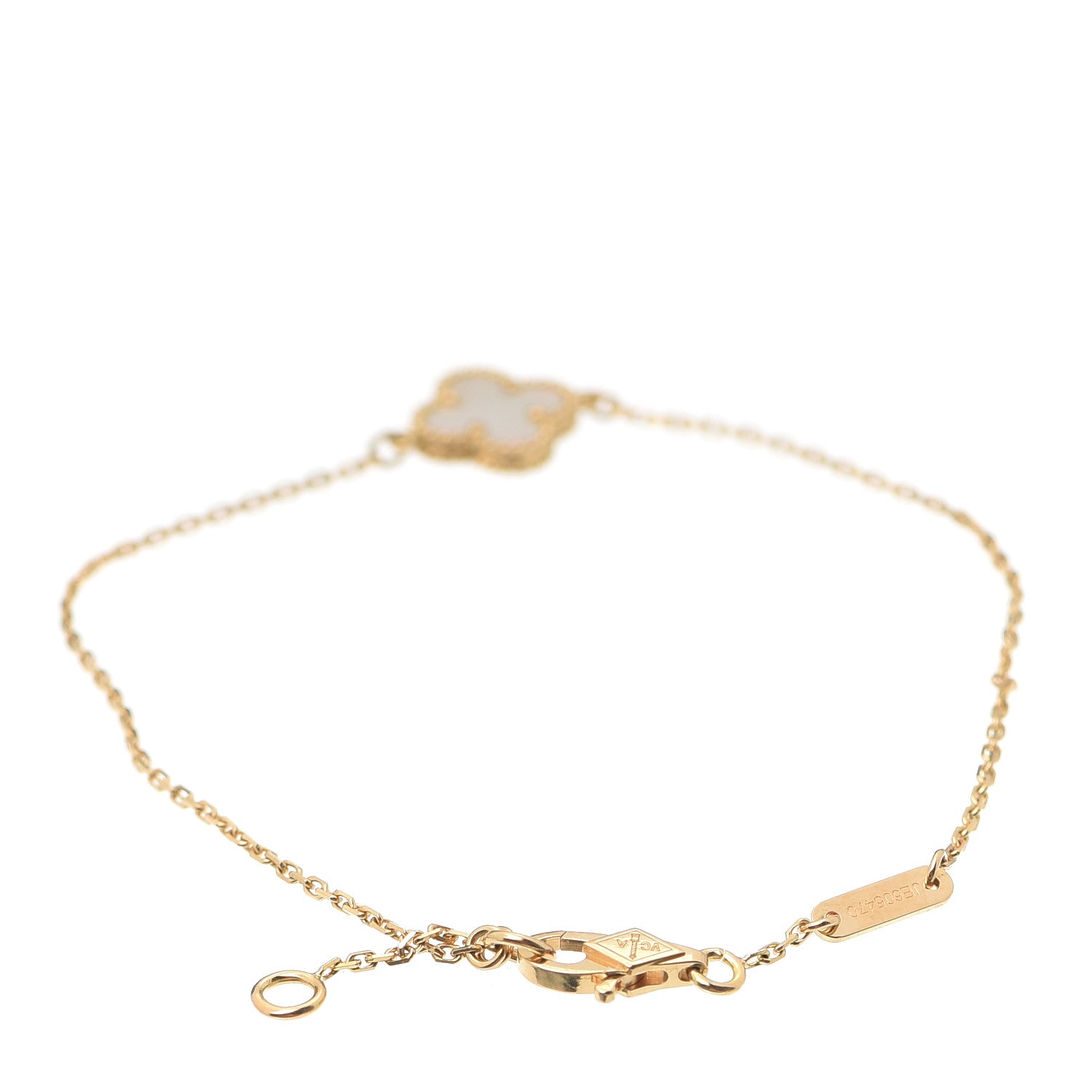 Van Cleef & Arpels 18K Yellow Gold Mother of Pearl Sweet Alhambra Bracelet 3 of 7
