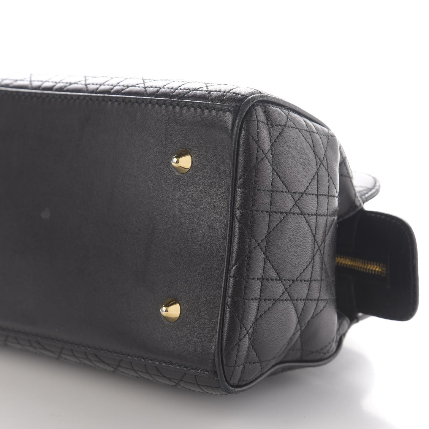 Lambskin Cannage Soft Lady Dior Satchel Black