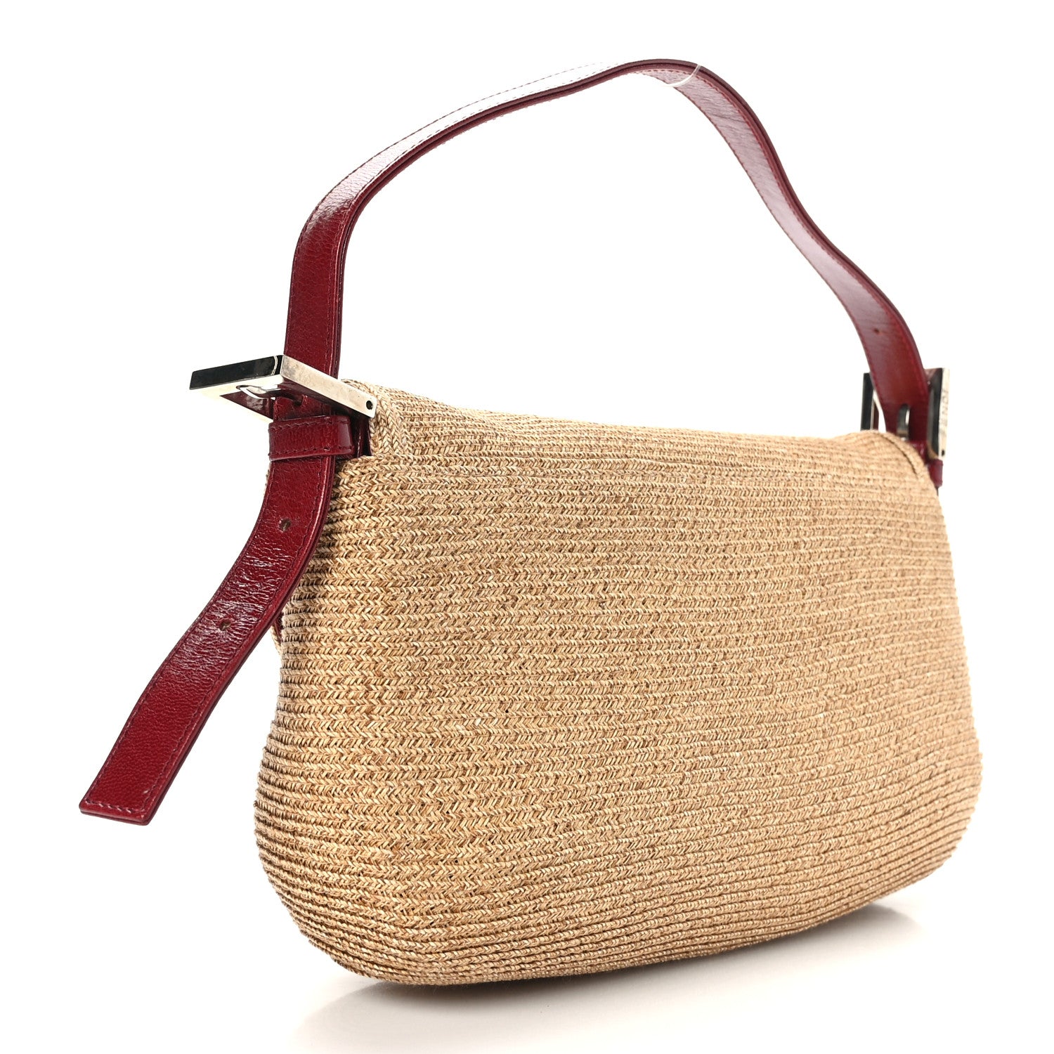 Fendi Raffia Baguette Red 3 of 8