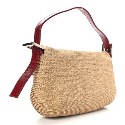 Fendi Raffia Baguette Red 3 of 8