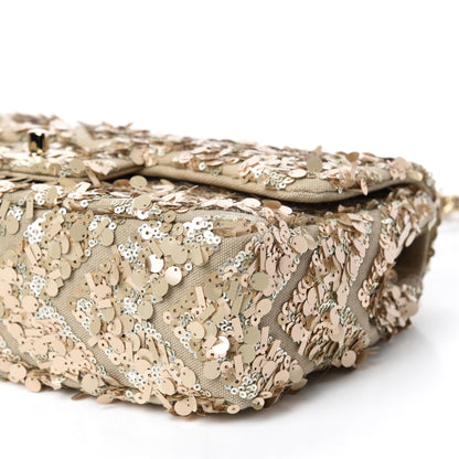 Chanel Sequins Chevron Medium Flap Gold 7 of 10