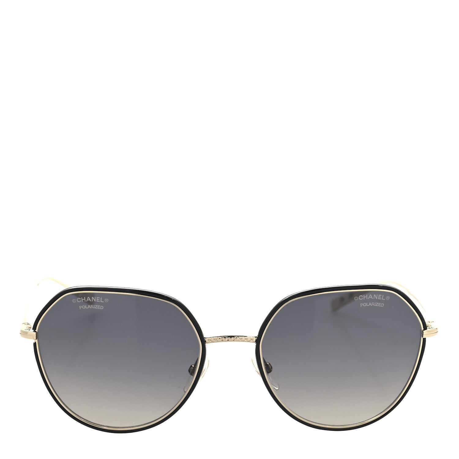 Chanel Metal Polarized Round Sunglasses 4251-J Gold Black 2 of 7