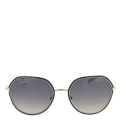 Chanel Metal Polarized Round Sunglasses 4251-J Gold Black 2 of 7