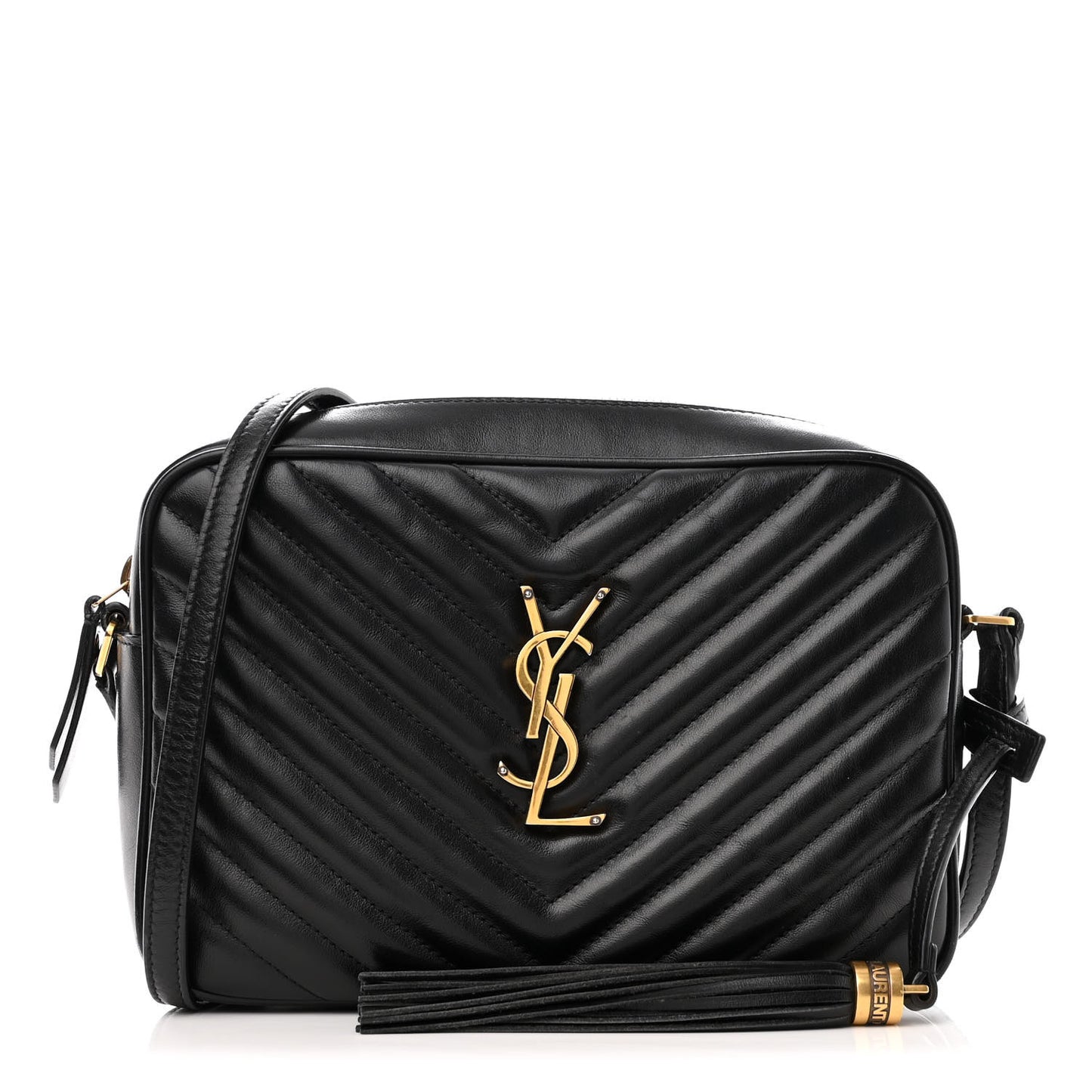 Calfskin Matelasse Monogram Lou Camera Bag Black