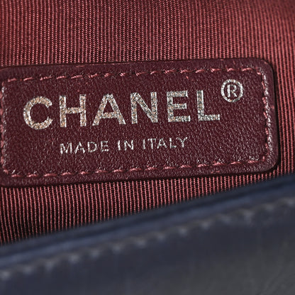 Chanel Glazed Calfskin Quilted Medium Boy Chained Flap Blue 6 of 10