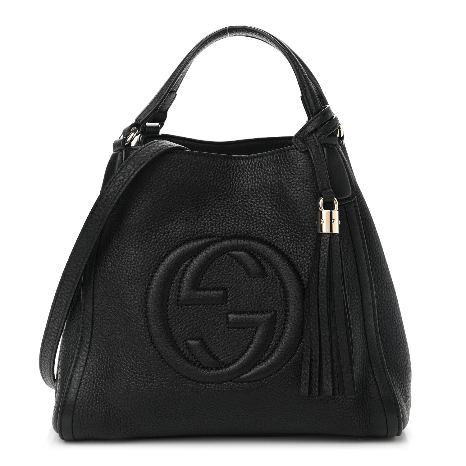 Gucci Pebbled Calfskin Small Soho Shoulder Bag Black 1 of 11