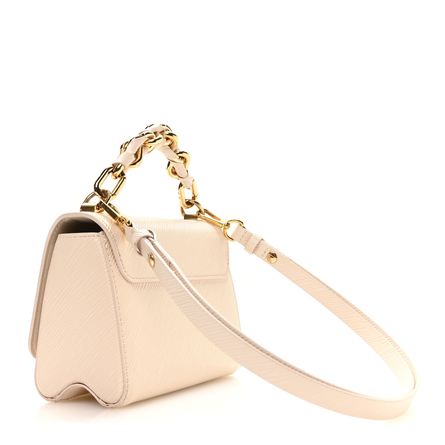 Epi Twist Braided Chain Shoulder Bag PM Quartz White