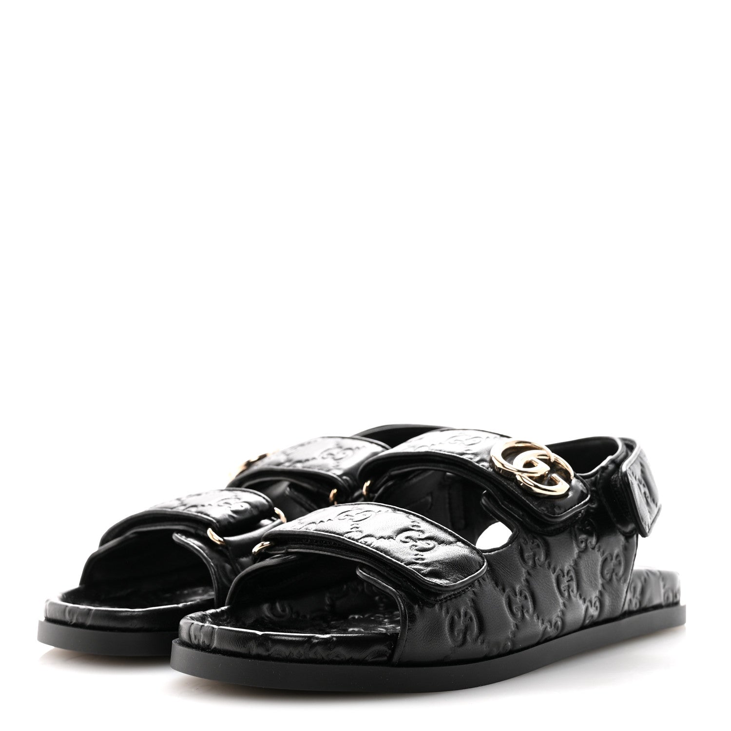 Gucci Guccissima GG Embossed Womens Sandals 38 Black 4 of 10