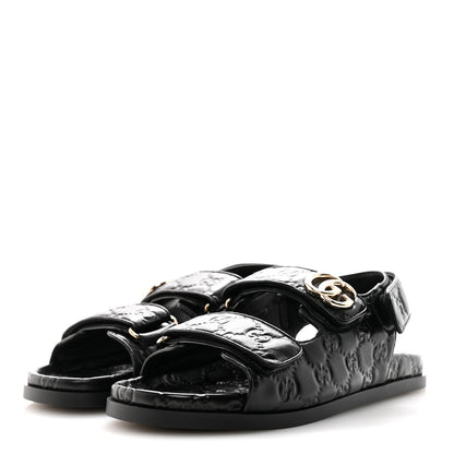 Gucci Guccissima GG Embossed Womens Sandals 38 Black 4 of 10