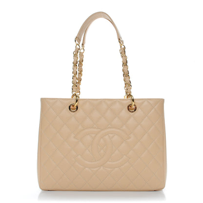 Chanel Caviar Quilted Grand Shopping Tote GST Beige Clair 1 of 8