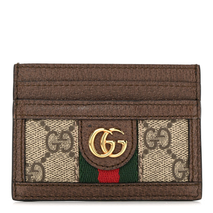 Gucci GG Supreme Monogram Ophidia Card Holder Brown 1 of 7
