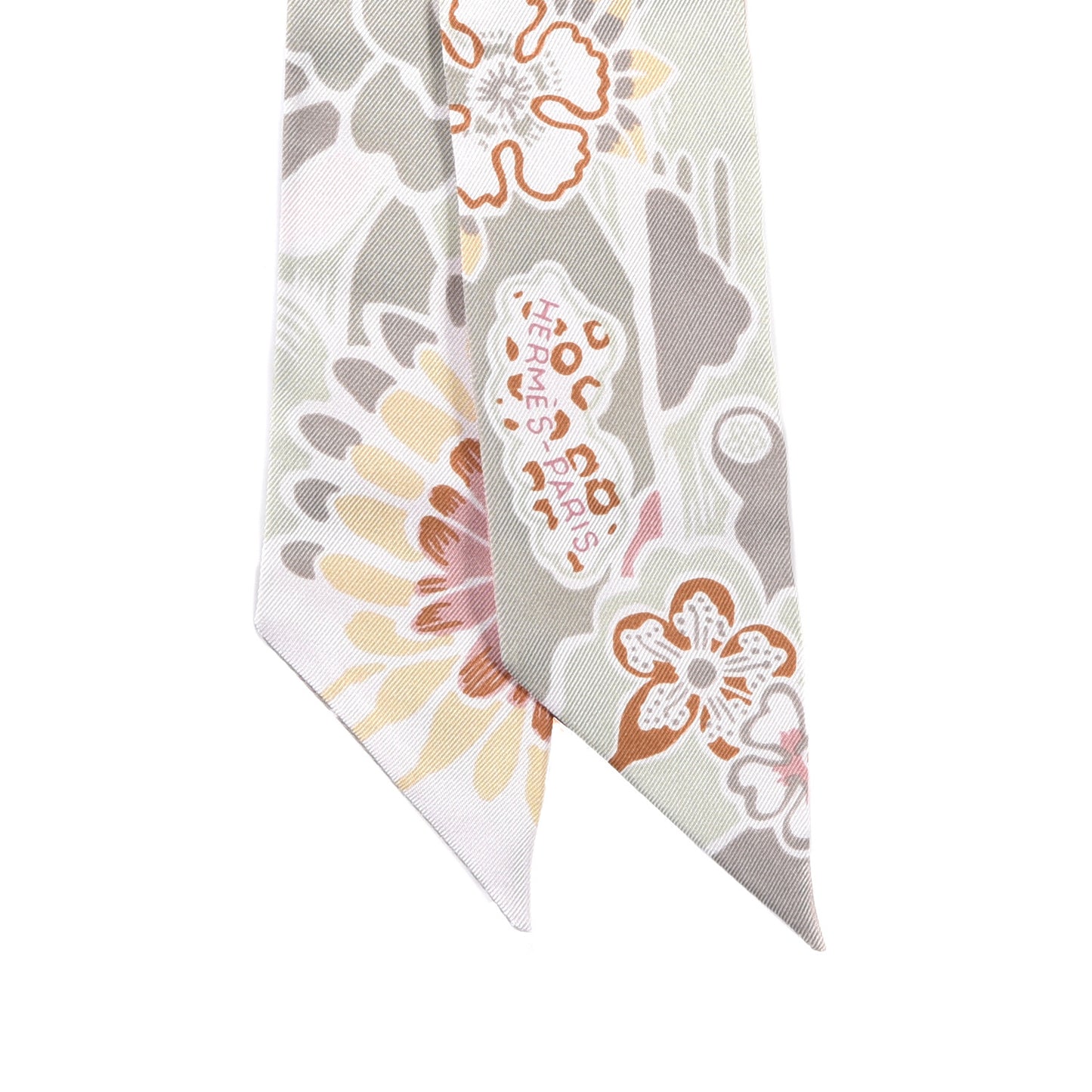 Silk Bingata Twilly Vieux Rose Vert De Eau