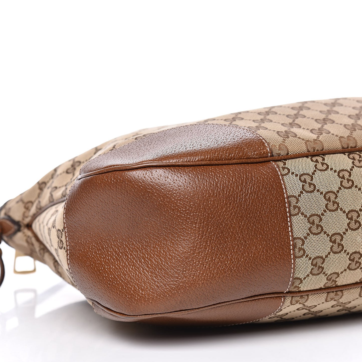 Monogram Textured Calfskin Large Bree Hobo Beige Ebony Nocciola