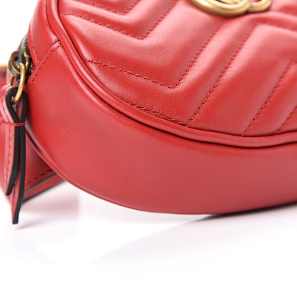 Gucci Calfskin Matelasse GG Marmont Belt Bag 95 38 Hibiscus Red 8 of 11