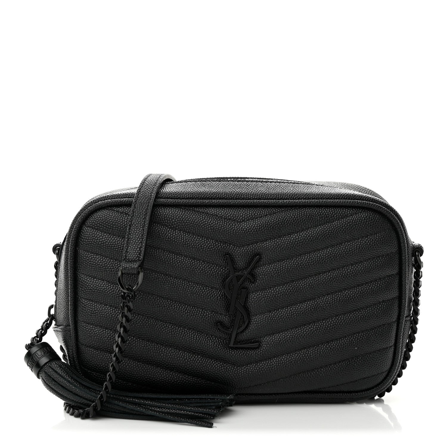 Saint Laurent Grain De Poudre Matelasse Monochrome Monogram Mini Lou Camera Bag Black 1 of 11