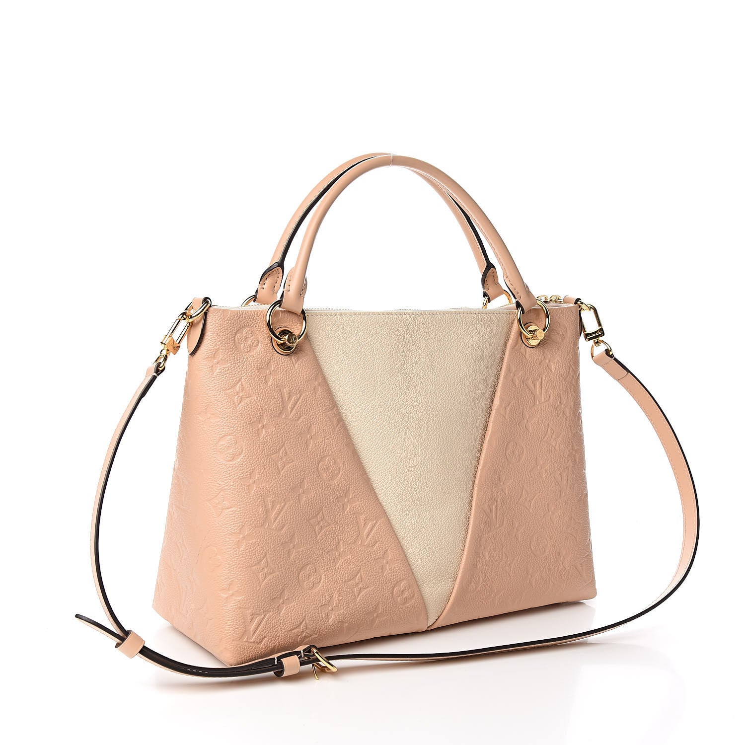 Louis Vuitton Empreinte V Tote MM Beige Rose Creme 3 of 11