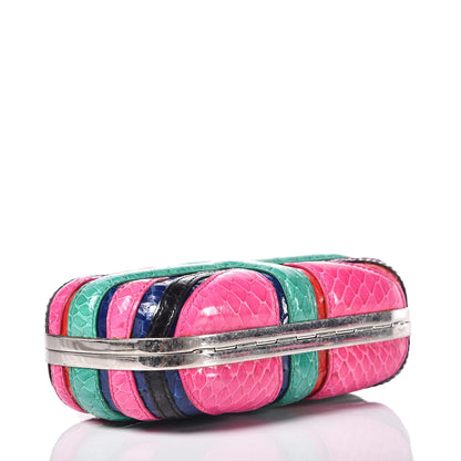 Alexander McQueen Snakeskin Britannia Skull Box Clutch Multicolor 4 of 9