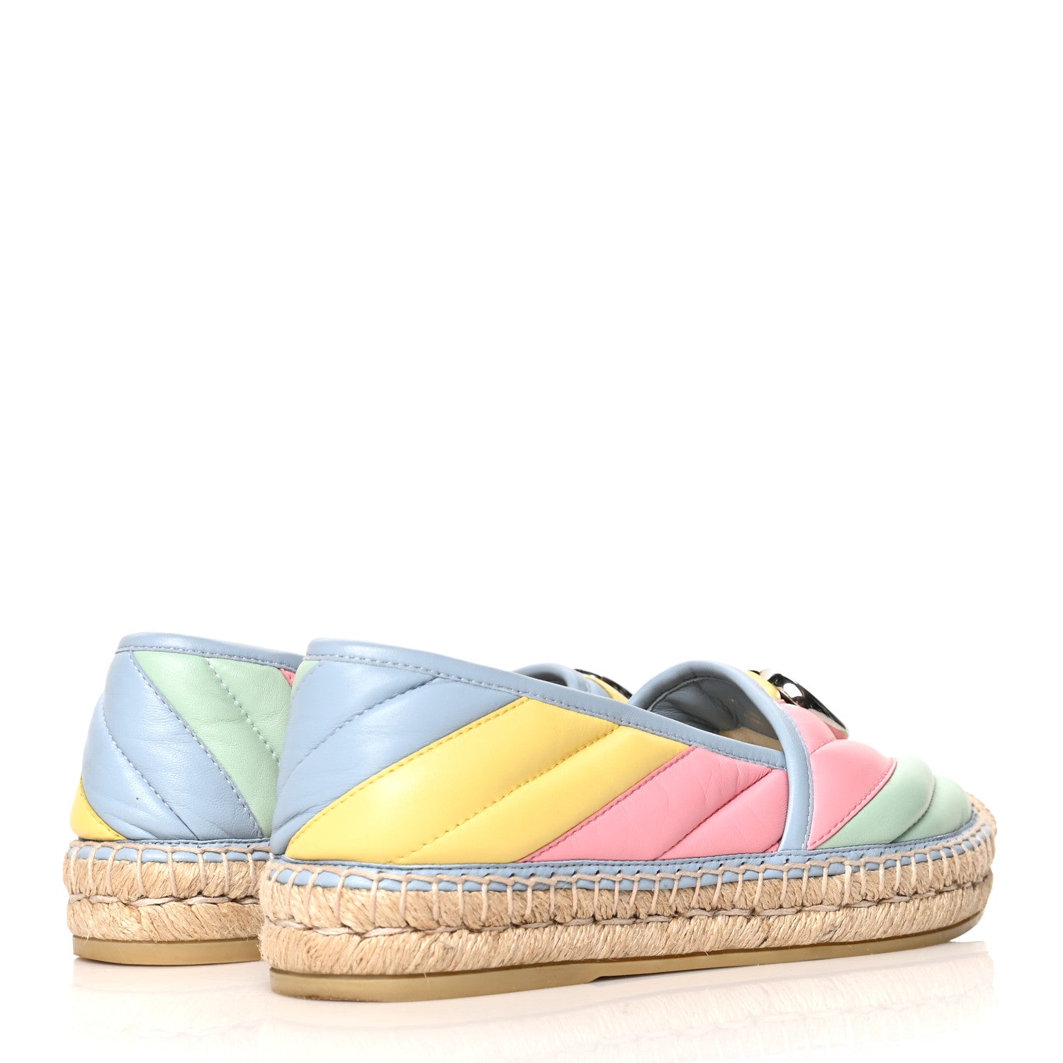 Gucci Nappa Matelasse Diagonal GG Marmont Espadrilles 36 Multicolor Pastel 4 of 7