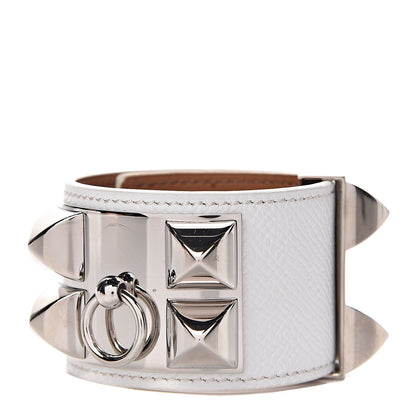 Hermes Epsom Collier de Chien CDC Bracelet T2 White 1 of 5