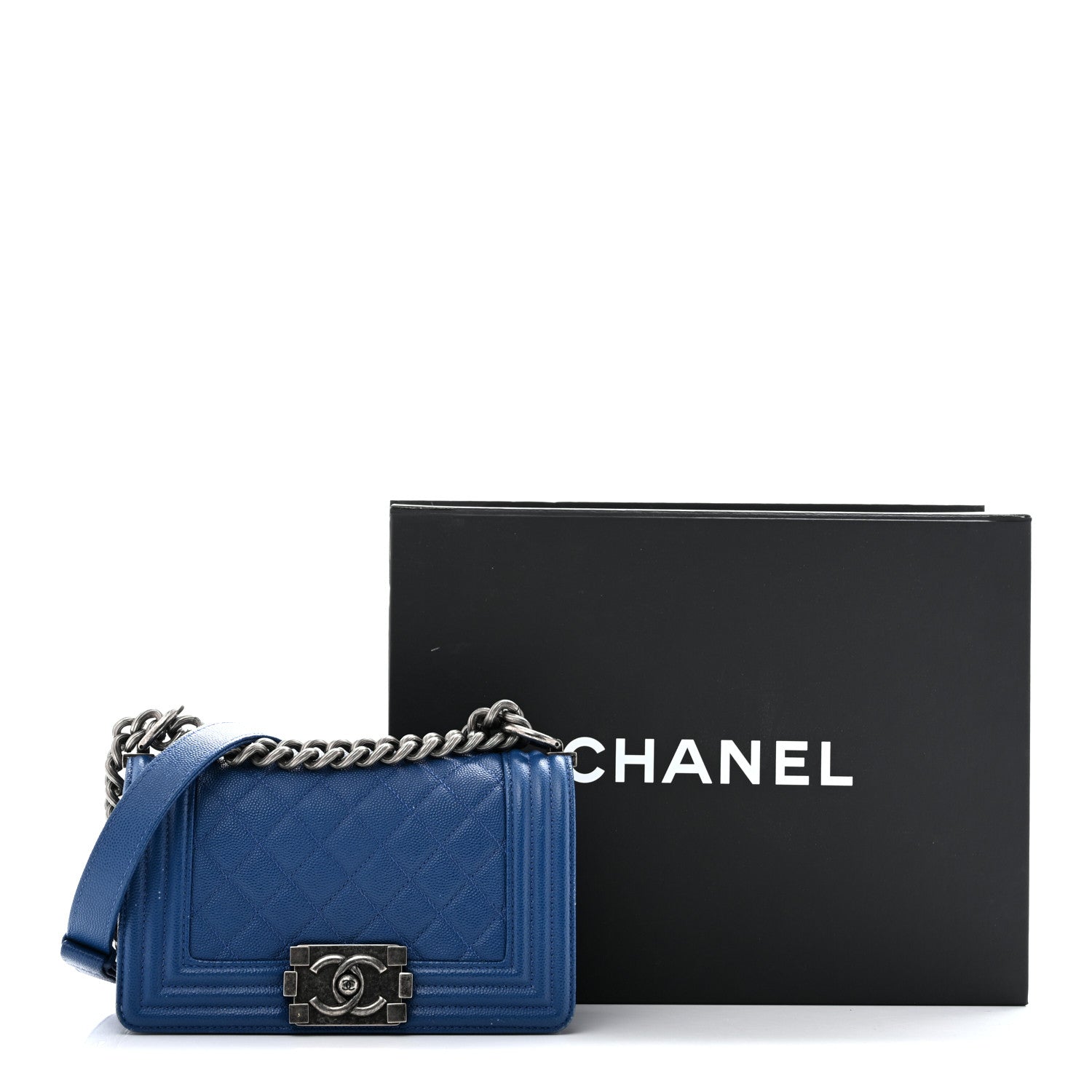 Chanel Caviar Quilted Small Boy Flap Dark Blue 13 of 13