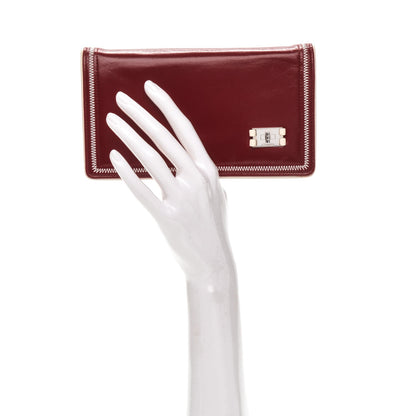 Chanel Lambskin Mademoiselle Yen Wallet Red 2 of 9