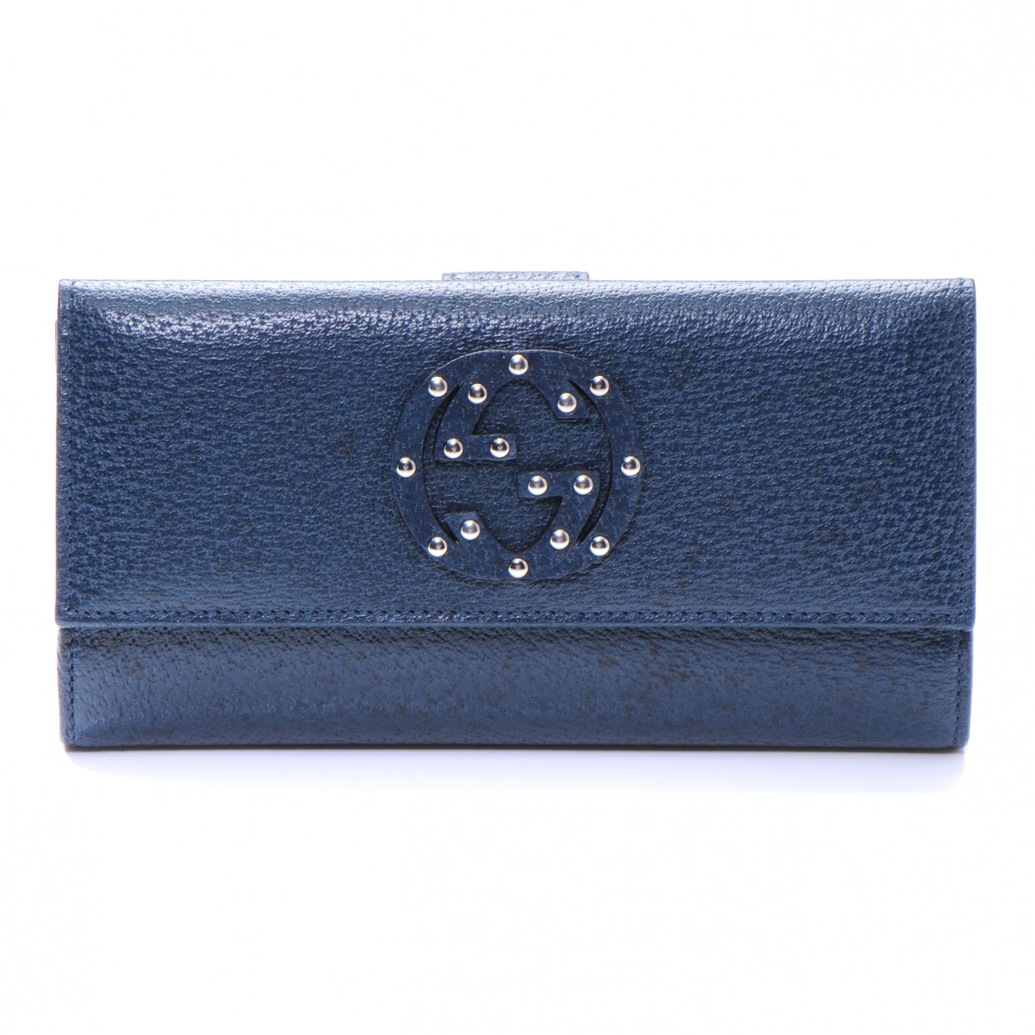 Gucci Leather Blondie Continental Wallet Royal Blue 1 of 7