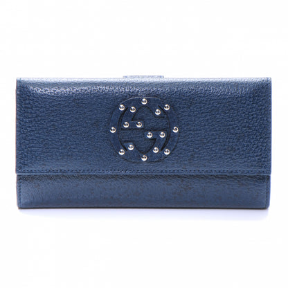 Gucci Leather Blondie Continental Wallet Royal Blue 1 of 7