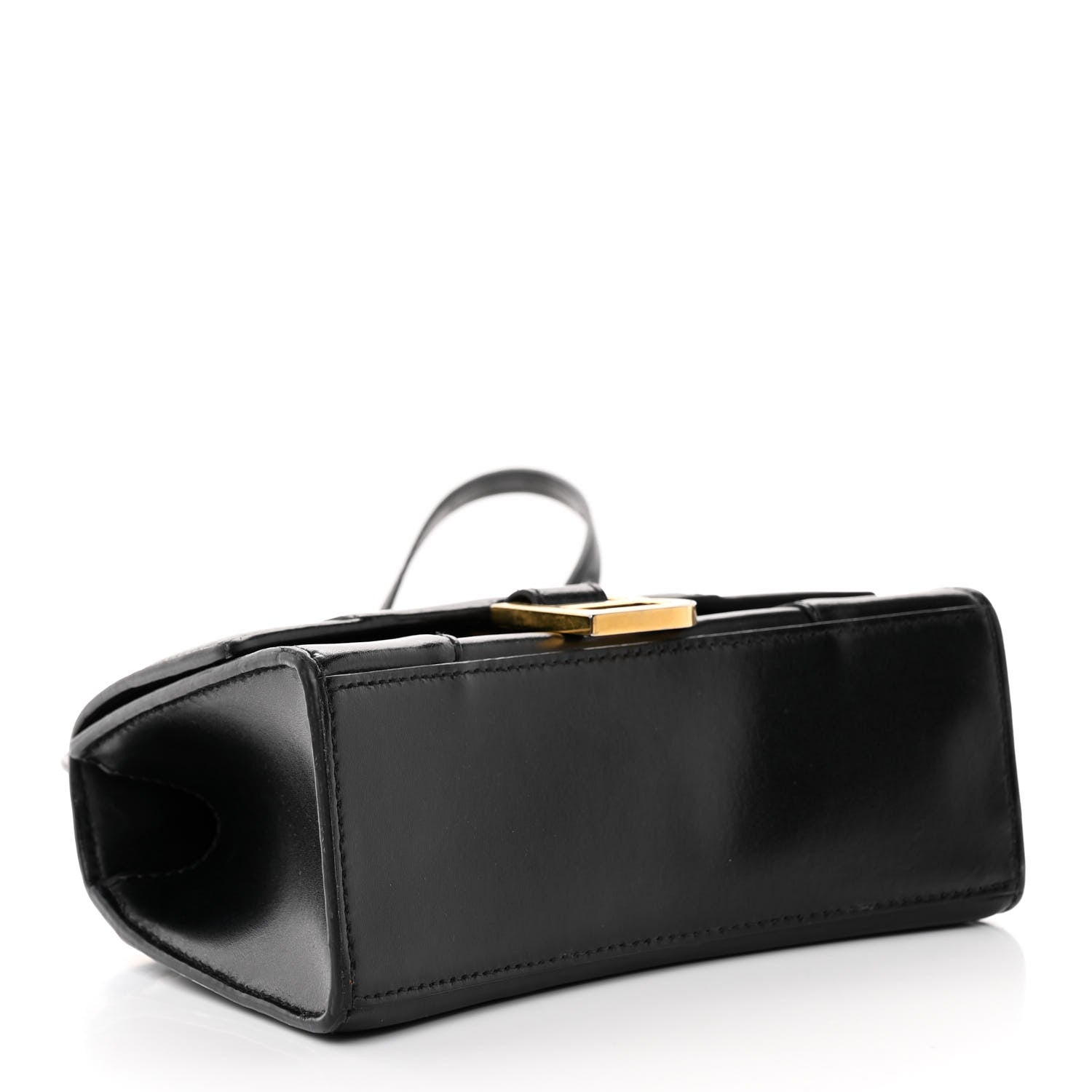 Balenciaga Shiny Box Calfskin Hourglass Top Handle Bag XS Black 4 of 13
