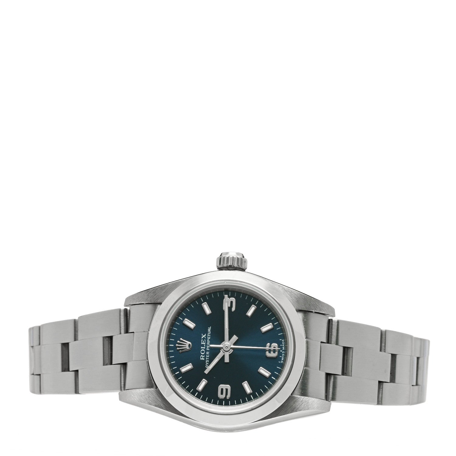 Rolex Stainless Steel 24mm Oyster Perpetual Watch Blue 76080 2 of 4