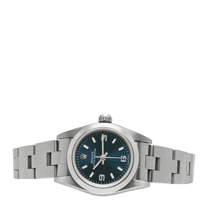 Rolex Stainless Steel 24mm Oyster Perpetual Watch Blue 76080 2 of 4