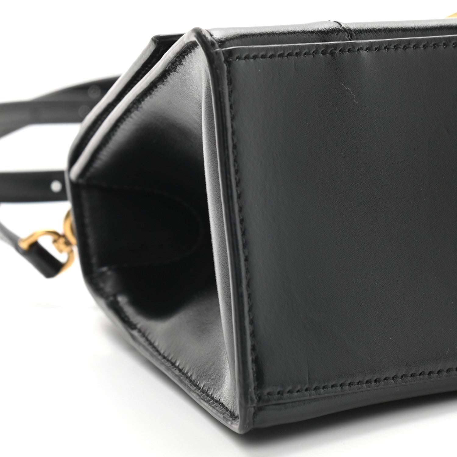 Balenciaga Shiny Box Calfskin Small Hourglass Top Handle Bag Black 7 of 8