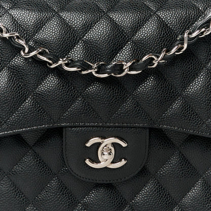 Chanel Caviar Quilted Jumbo Double Flap Black 10 of 12