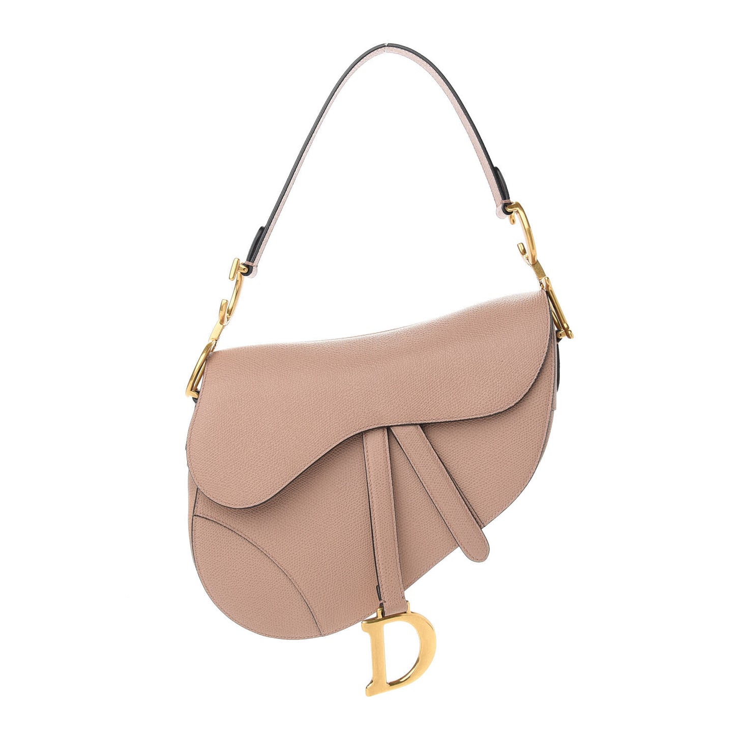 Grained Calfskin Saddle Bag Pink