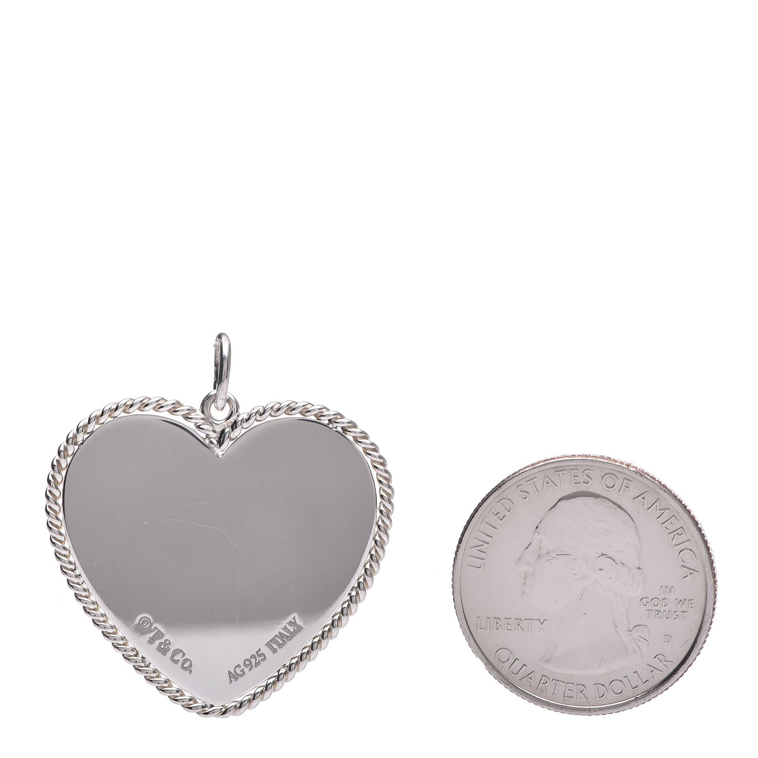 Tiffany Sterling Silver Medium Twist Heart Charm 2 of 4