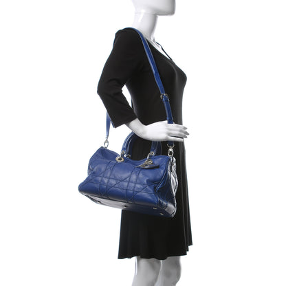 Christian Dior Lambskin Cannage Granville Polochon Blue 3 of 21