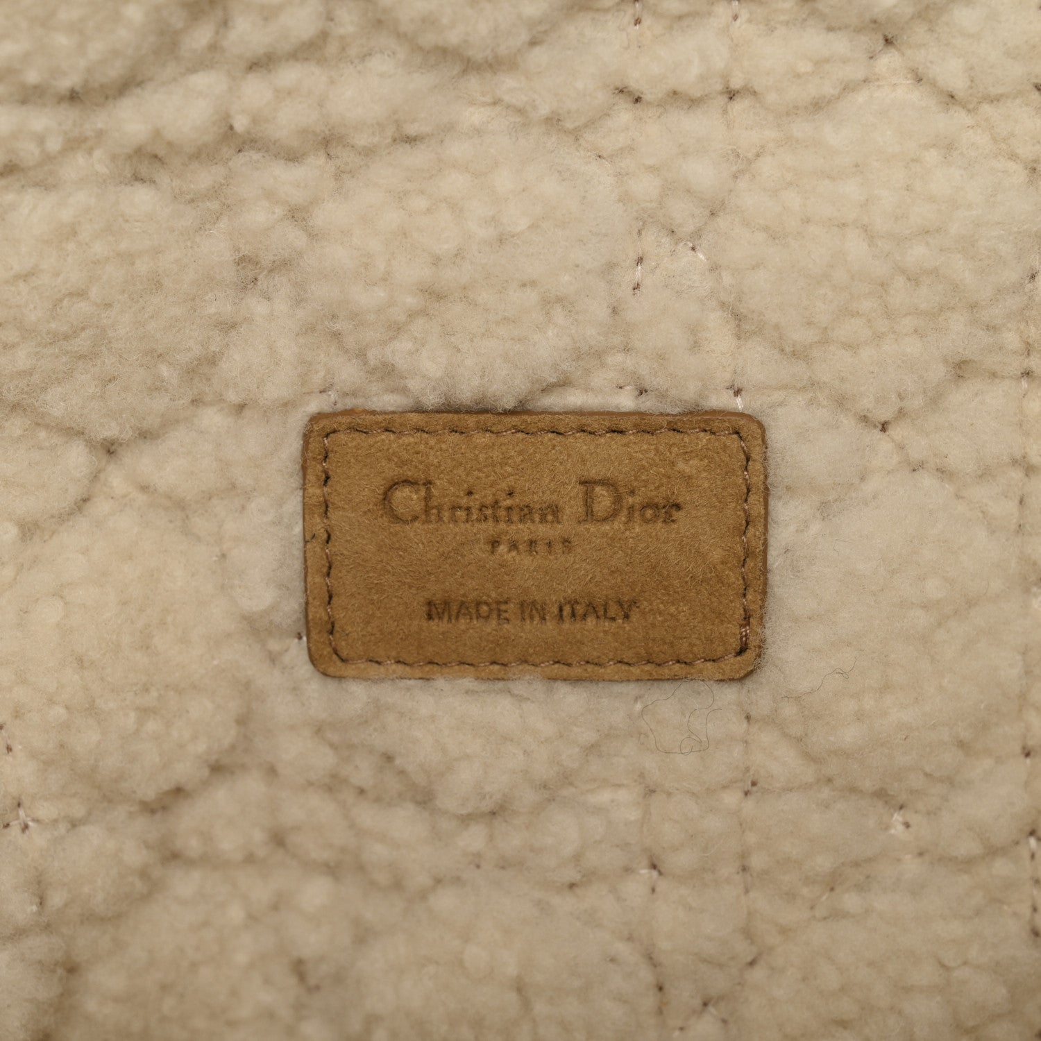 Christian Dior Shearling Cannage Large Caro Bag Camel 6 of 10