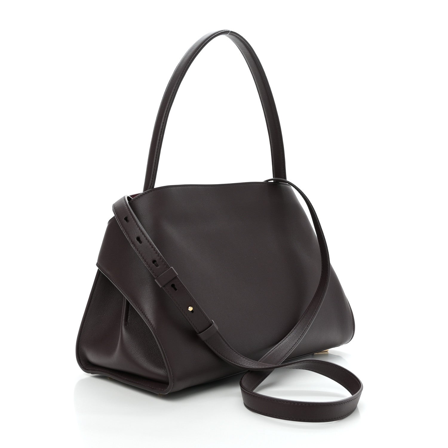 Salvatore Ferragamo Calfskin Medium Hug Soft Bicolor Shoulder Bag Oxblood Borgogna 3 of 9