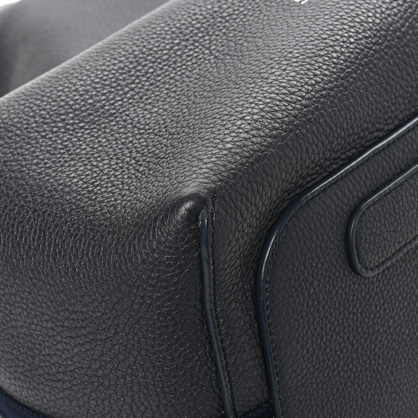 Grained Calfskin Large Bale Bag Navy Blue