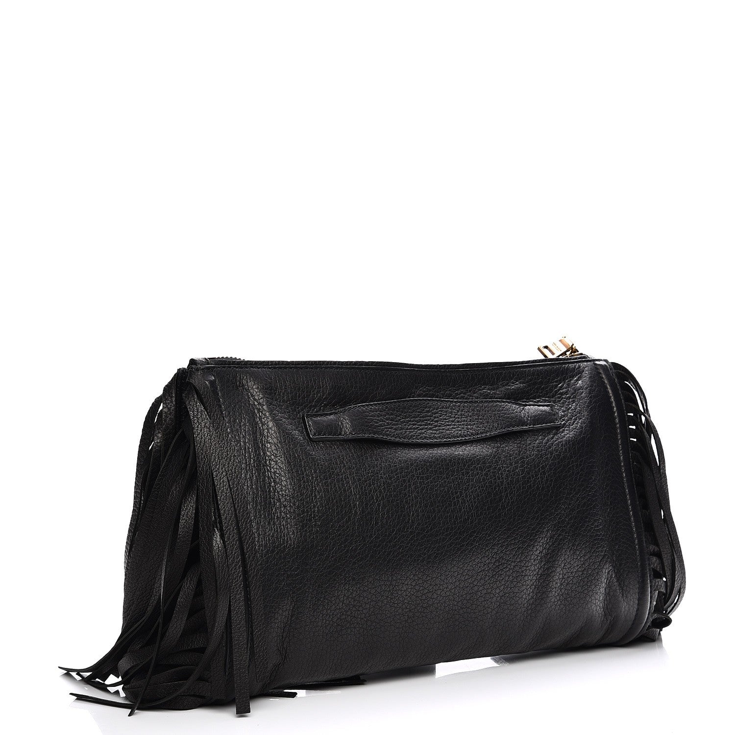 Prada Cervo Deerskin Fringe Clutch Nero Black 3 of 10