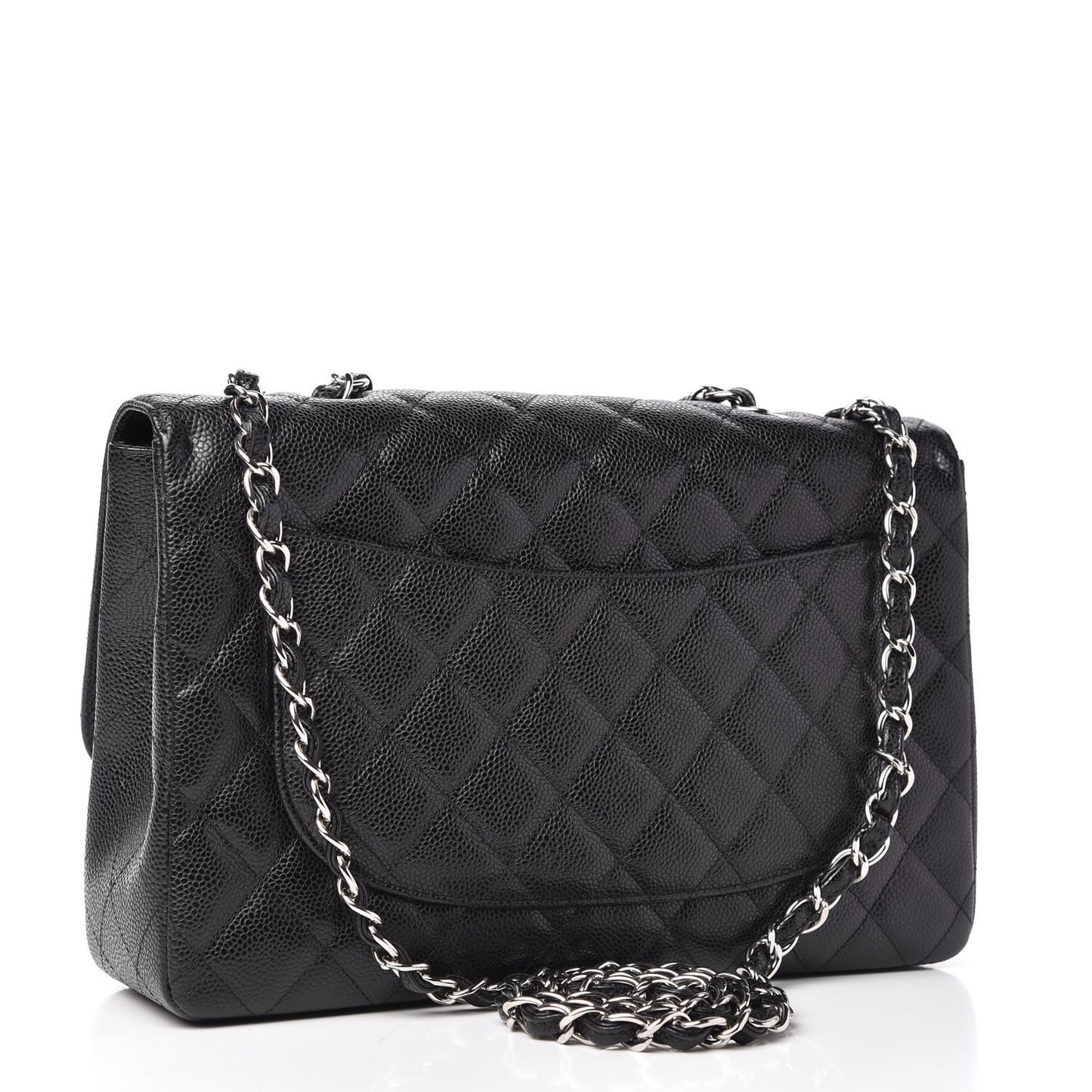 Caviar Quilted Jumbo Single Flap Black