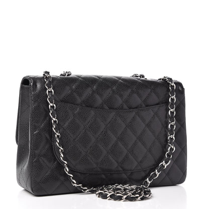 Chanel Caviar Quilted Jumbo Single Flap Black 3 of 11