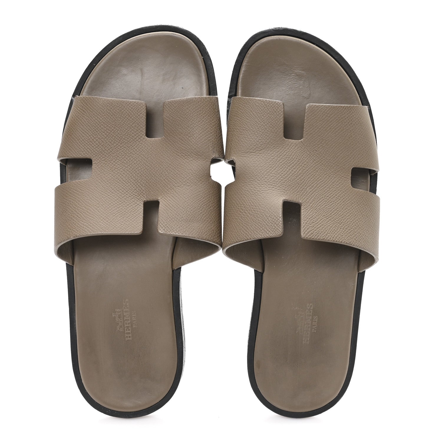 Hermes Epsom Mens Izmir Sandals 42 Etoupe 2 of 9