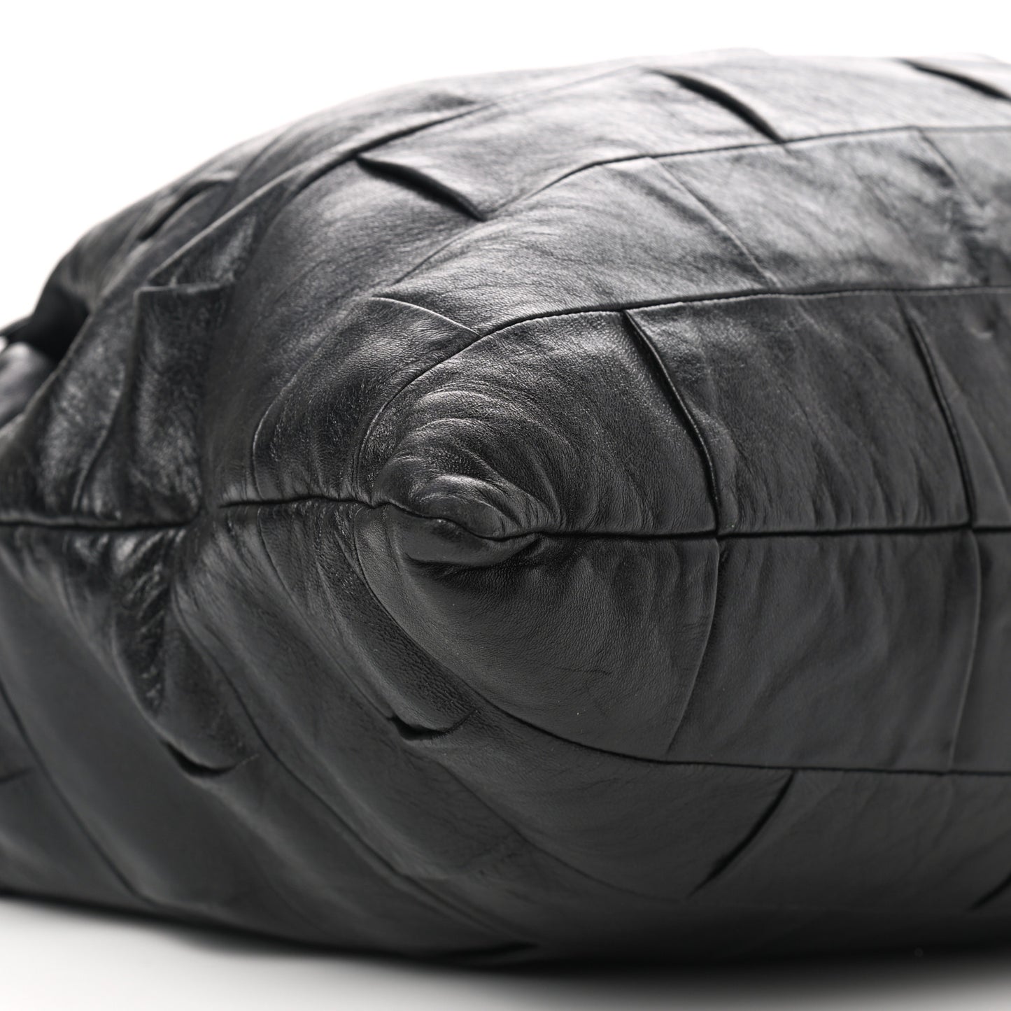 Lambskin Igloo Drawstring Tote Black