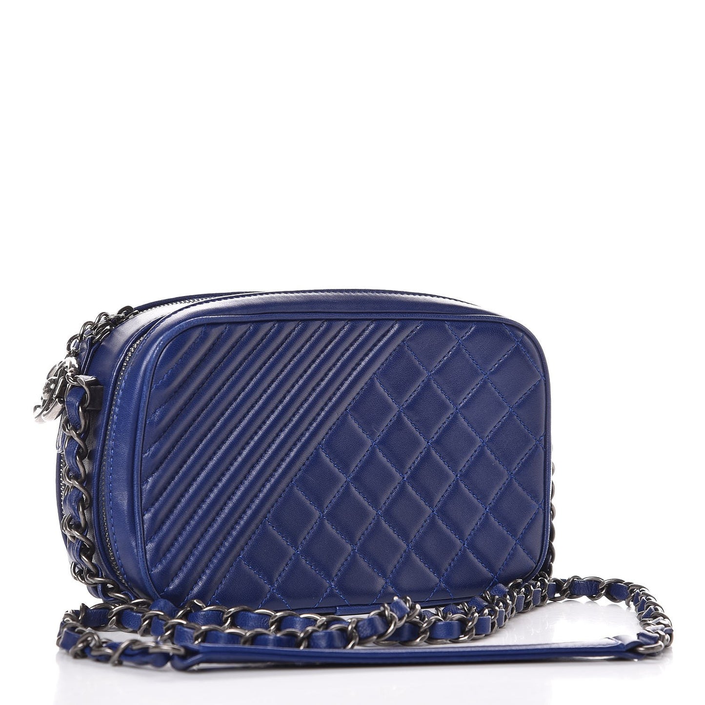Lambskin Small Coco Boy Camera Case Blue