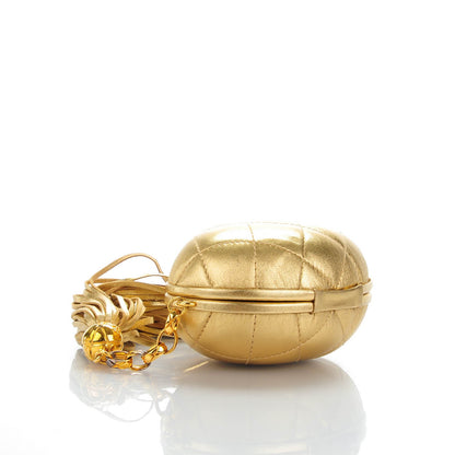 Chanel Lambskin Quilted Tassel Clutch Bag Gold 4 of 8