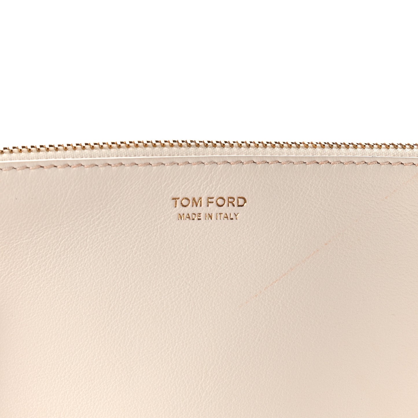 Calfskin Perforated Logo Tote White